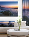 Dark Tropical Seashore in Evening - Extra Large Seascape Art Canvas