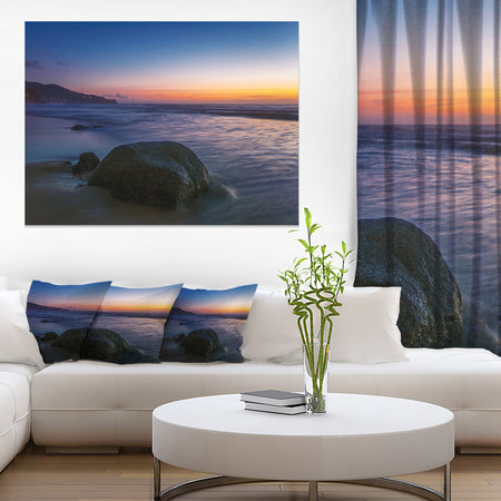 Dark Tropical Seashore in Evening - Extra Large Seascape Art Canvas