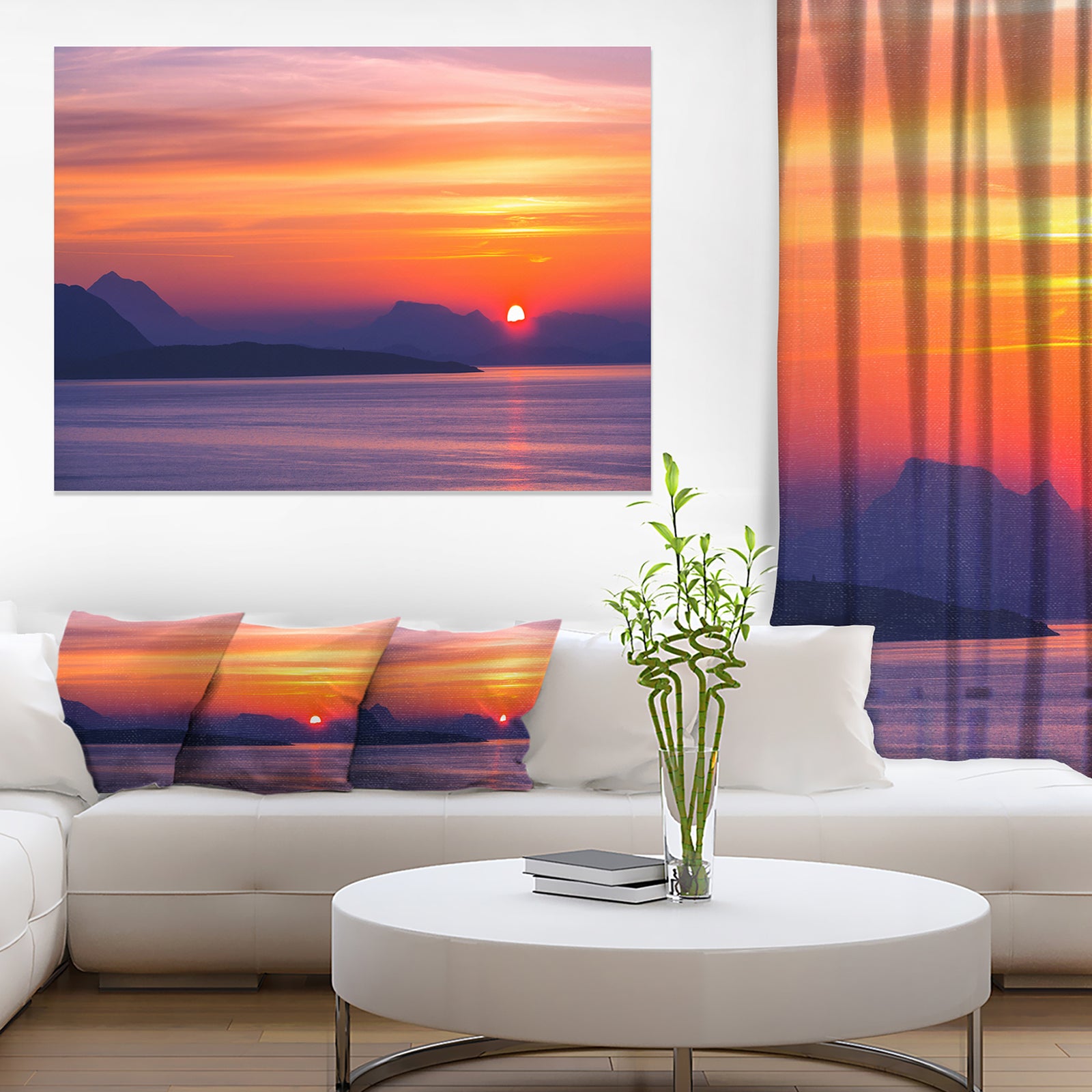Stunning Sunset in Greece - Extra Large Seascape Art Canvas