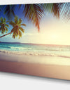 Typical Sunset on Seychelles Beach - Extra Large Seascape Art Canvas