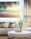 Typical Sunset on Seychelles Beach - Extra Large Seascape Art Canvas