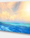 Maldives Bungalows Sunset Panorama - Extra Large Seascape Art Canvas