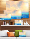 Maldives Bungalows Sunset Panorama - Extra Large Seascape Art Canvas