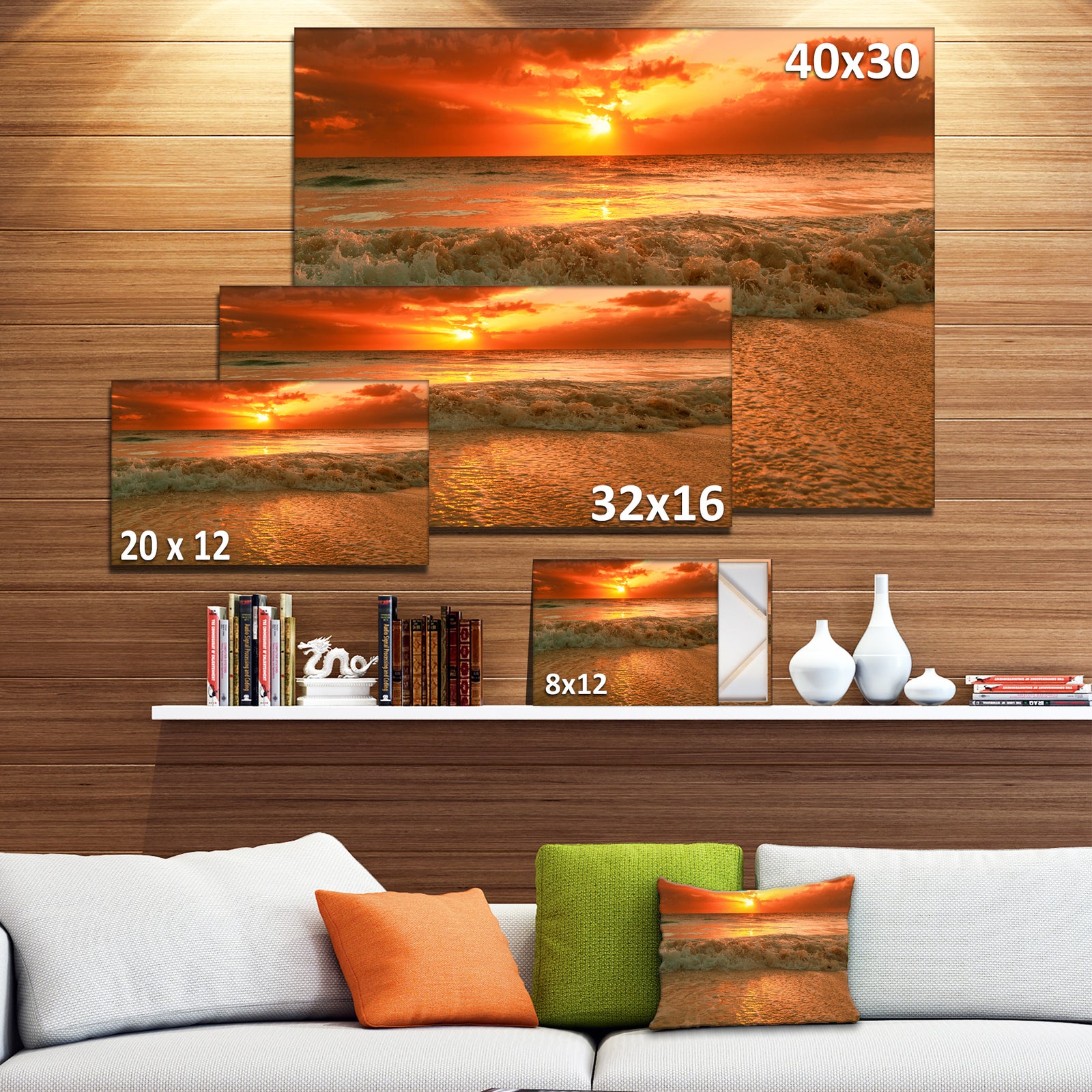 Amazing Beauty of Sun Reflection in Sea - Extra Large Seascape Art Canvas
