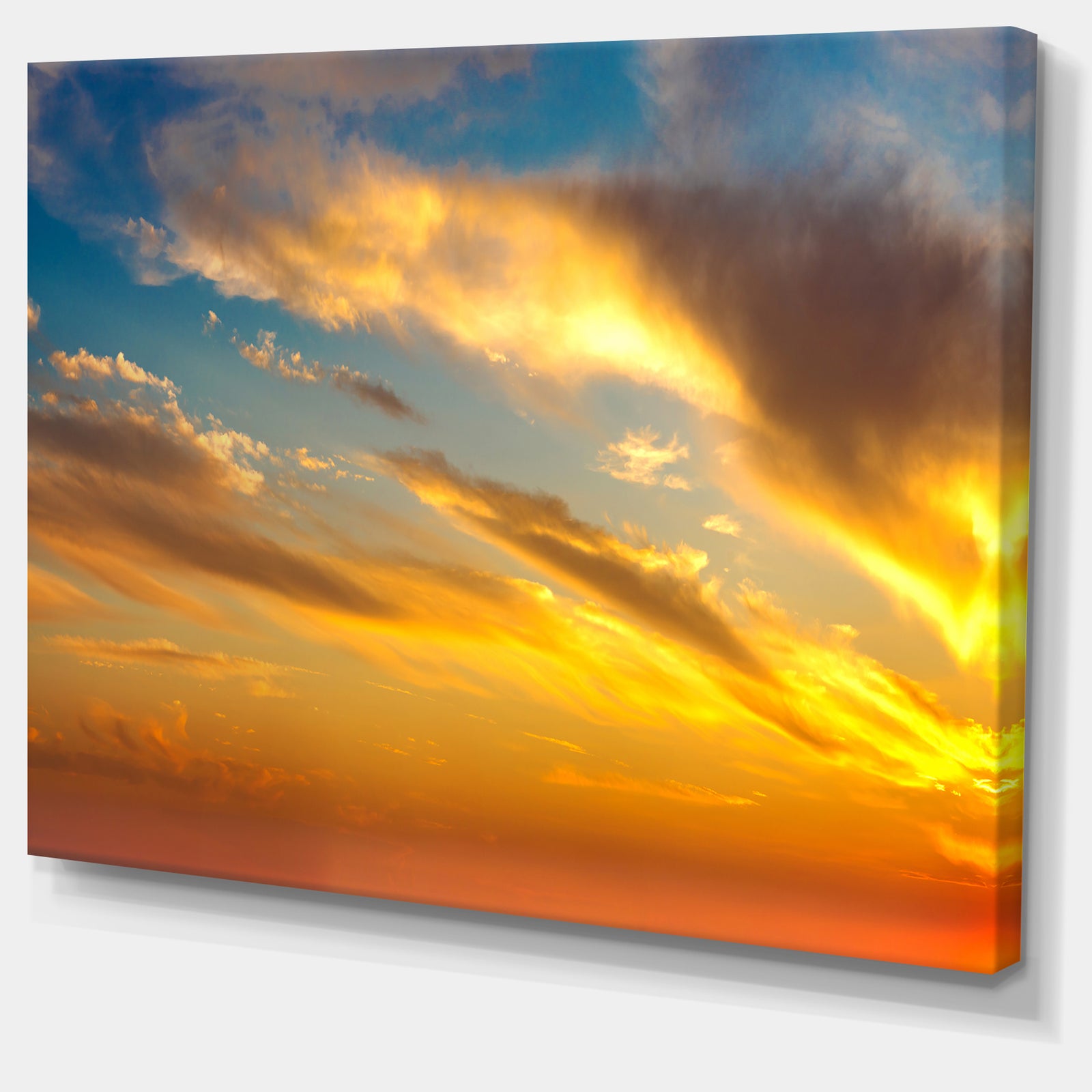 Amazing Golden Sky at Sunset - Modern Seashore Canvas Art