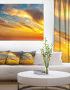 Amazing Golden Sky at Sunset - Modern Seashore Canvas Art