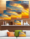 Amazing Golden Sky at Sunset - Modern Seashore Canvas Art