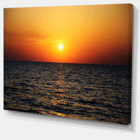 Sunset Panorama under Sea Surface - Modern Seashore Canvas Art