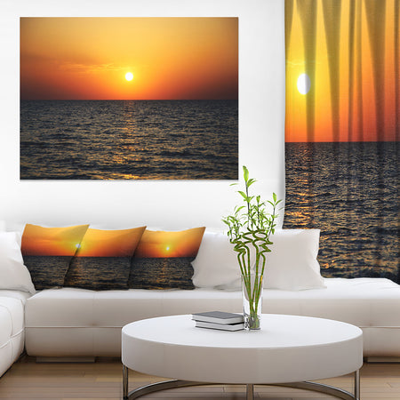 Sunset Panorama under Sea Surface - Modern Seashore Canvas Art