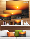 Sunset Panorama under Sea Surface - Modern Seashore Canvas Art