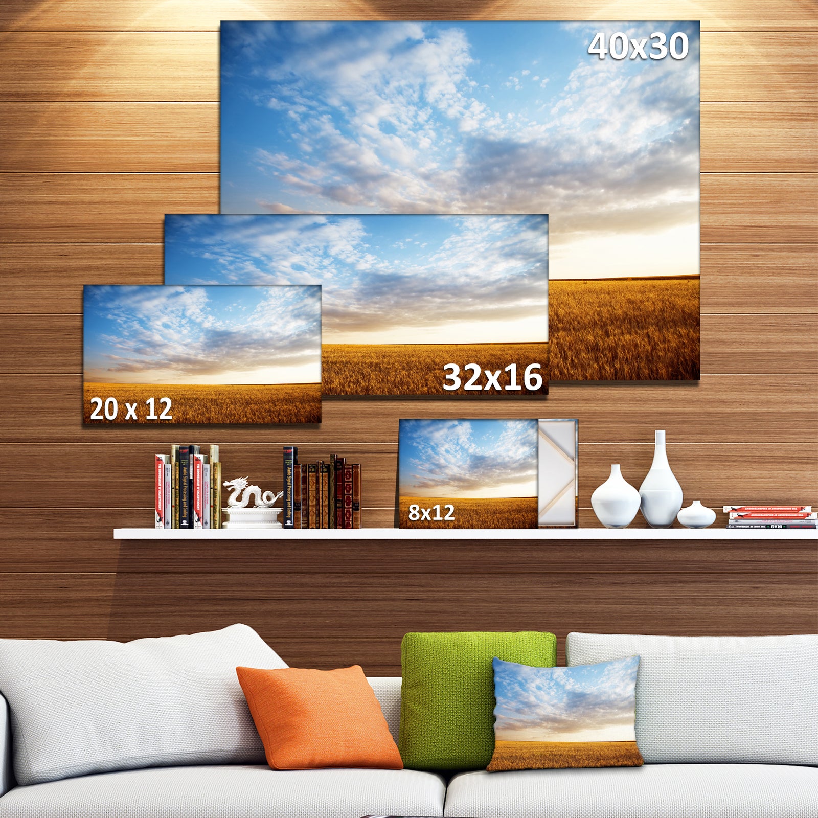 Wheat Field under Summer Sky - Extra Large Wall Art Landscape