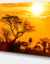 Orange Glow of African Sunset - Extra Large Wall Art Landscape