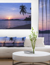 Hanging Seat in Blue Sunset Beach - Modern Seashore Canvas Art