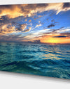 Exotic Tropical Beach at Sunset - Modern Seashore Canvas Art