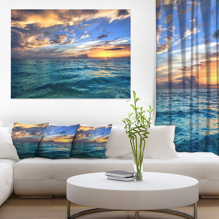 Exotic Tropical Beach at Sunset - Modern Seashore Canvas Art