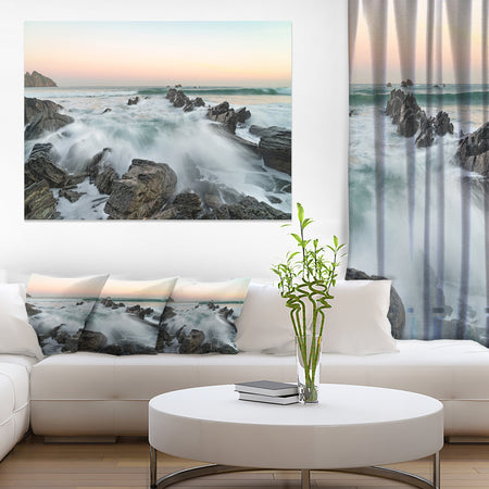 Bay or Biscay Rushing Waters - Modern Seashore Canvas Art
