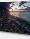 Gloomy Sea Coast at Sunrise - Modern Seashore Canvas Art