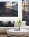 Gloomy Sea Coast at Sunrise - Modern Seashore Canvas Art