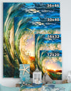 Colored Ocean Waves Falling Down - Modern Seashore Canvas Art