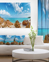 Rocky Seychelles Island Panorama - Oversized Beach Canvas Artwork