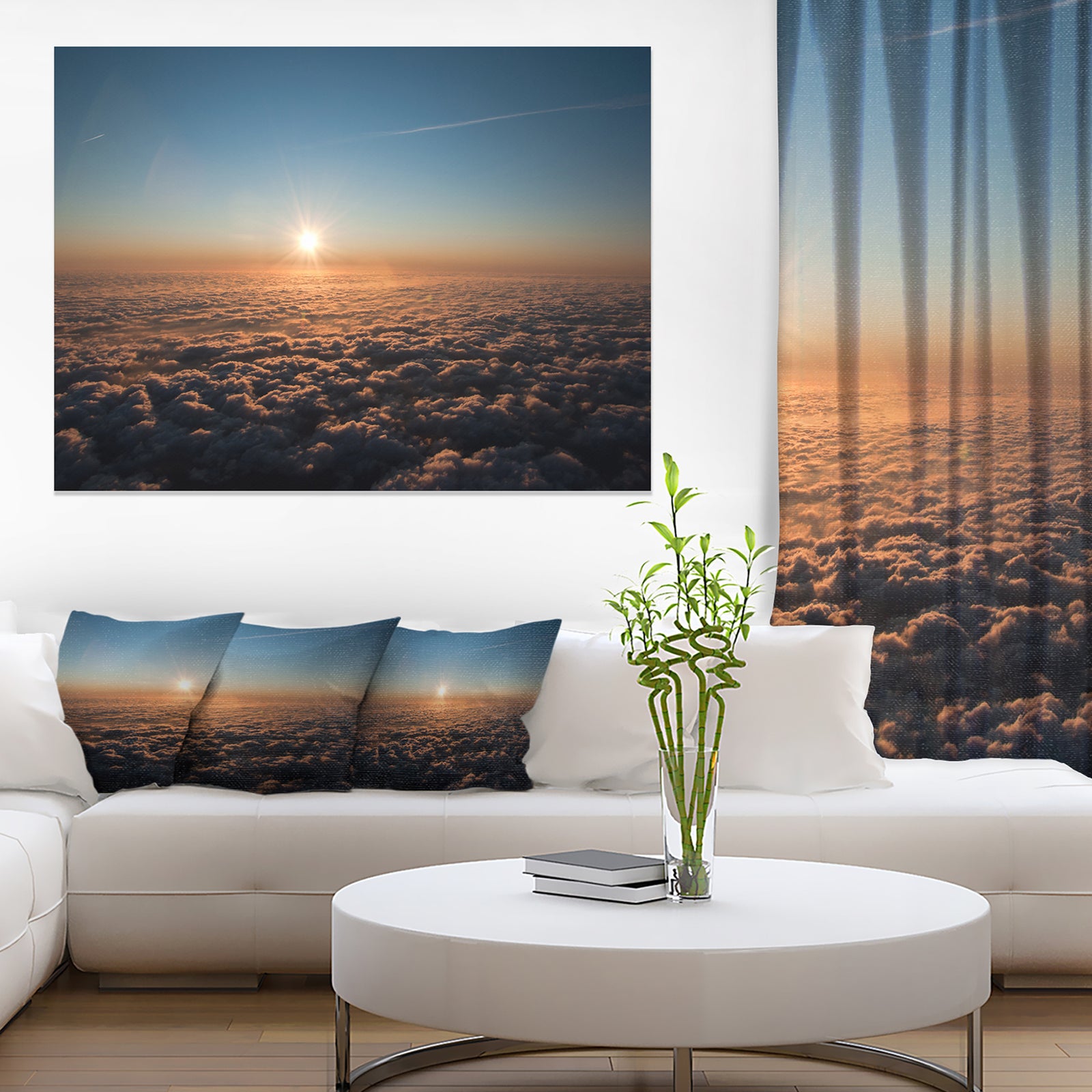 Sunset above the Dark Clouds - Oversized Beach Canvas Artwork