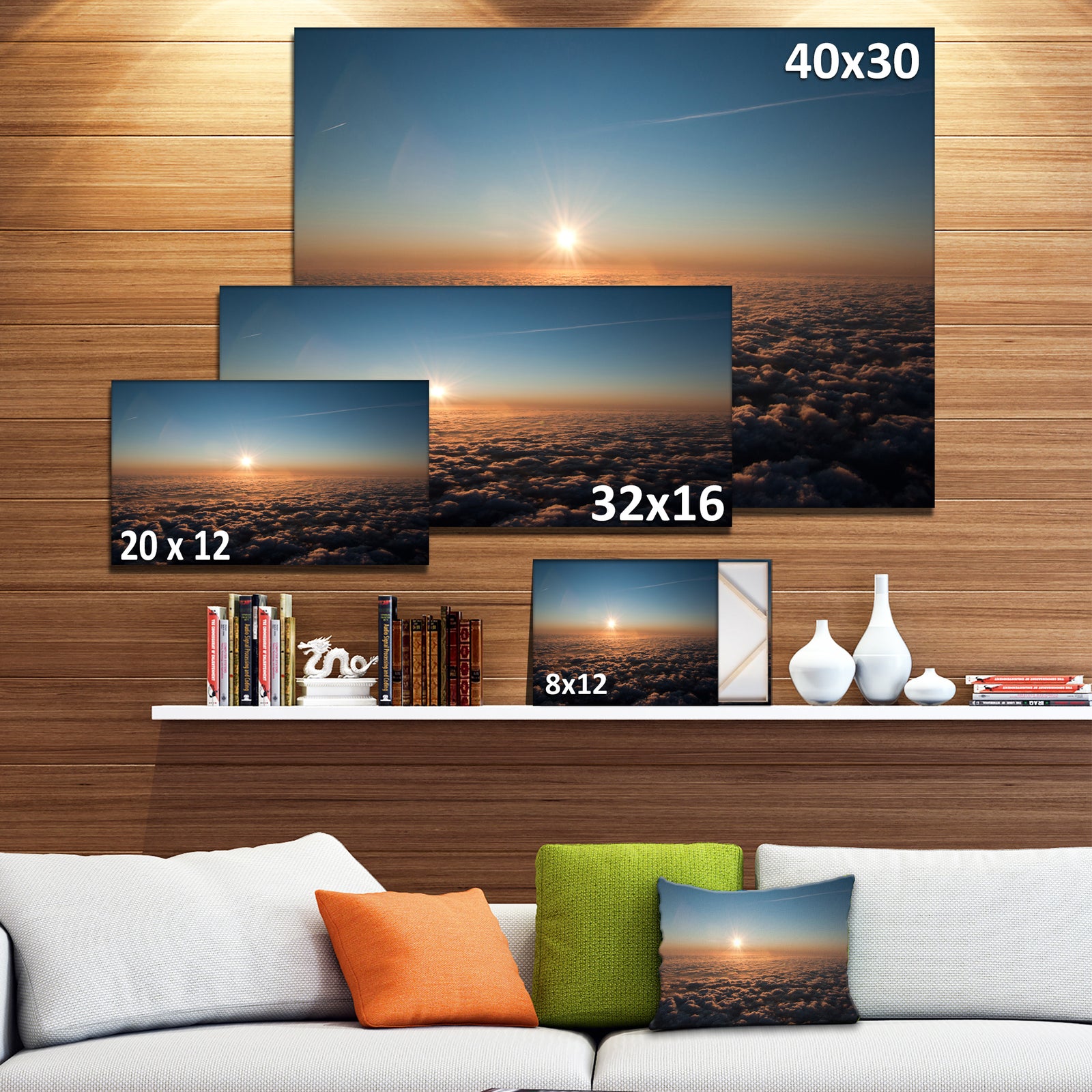 Sunset above the Dark Clouds - Oversized Beach Canvas Artwork