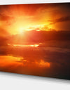 Yellow Sunset above Clouds - Oversized Beach Canvas Artwork