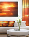 Yellow Sunset above Clouds - Oversized Beach Canvas Artwork