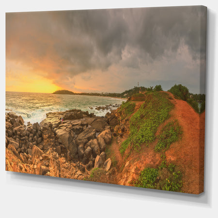 Rocky Romantic Sri Lanka Beach - Oversized Beach Canvas Artwork