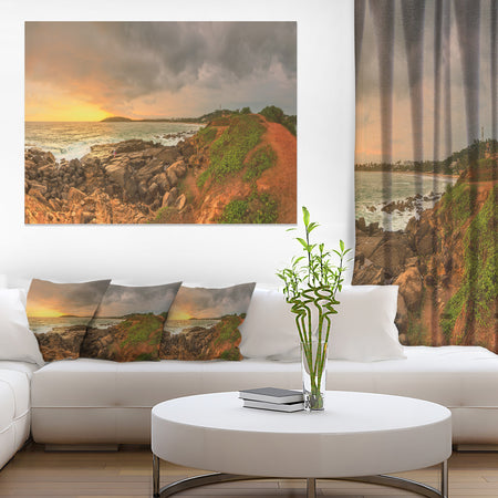 Rocky Romantic Sri Lanka Beach - Oversized Beach Canvas Artwork
