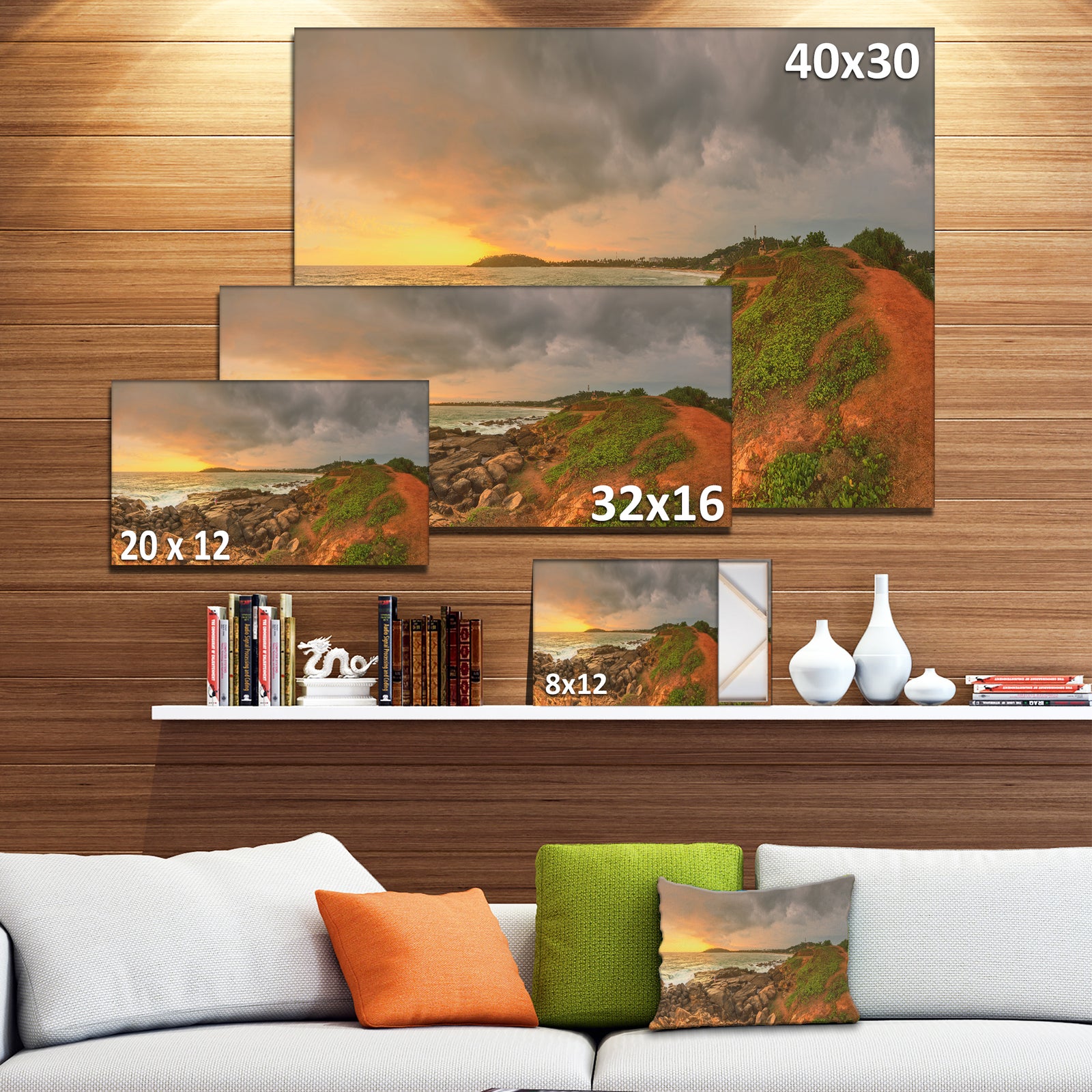 Rocky Romantic Sri Lanka Beach - Oversized Beach Canvas Artwork