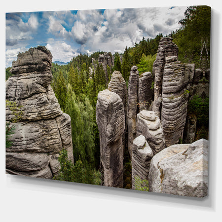 Beautiful Rocks in Bohemian Paradise Landscape Wall Art Canvas Print