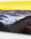 Foggy Sunrise Over Mountains - Landscape Wall Art Canvas Print