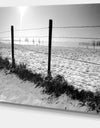 Landscape in Snow with Fence - Oversized Beach Canvas Artwork