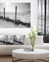 Landscape in Snow with Fence - Oversized Beach Canvas Artwork