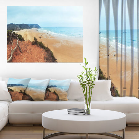 Tranquil Coastline with Waves - Oversized Beach Canvas Artwork