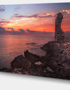 Red Rocky Beach with Ancient Ruins - Oversized Beach Canvas Artwork