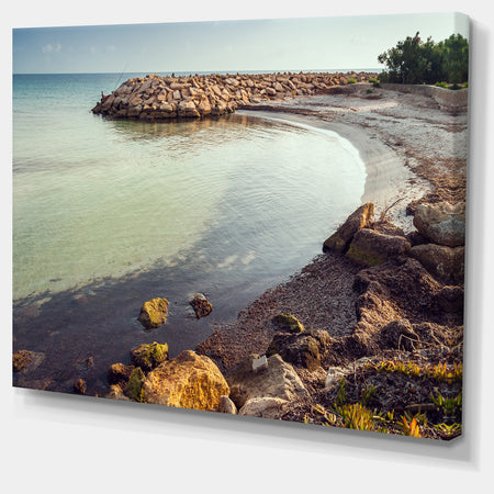 Little Lagoon with Fishermen Africa - Extra Large Seashore Canvas Art