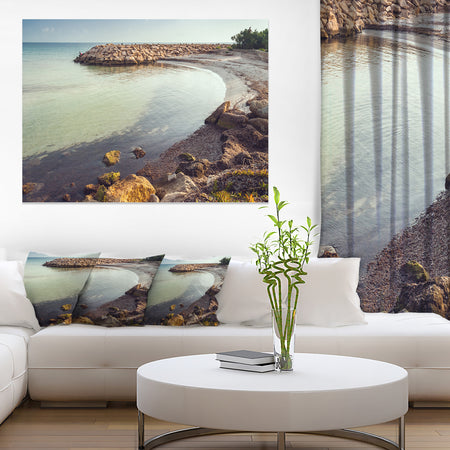 Little Lagoon with Fishermen Africa - Extra Large Seashore Canvas Art