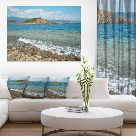 Small Isle Turkey Panorama - Extra Large Seashore Canvas Art