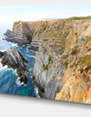 Blue Rocky Bay Portugal Panorama - Extra Large Seashore Canvas Art