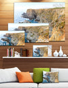 Blue Rocky Bay Portugal Panorama - Extra Large Seashore Canvas Art