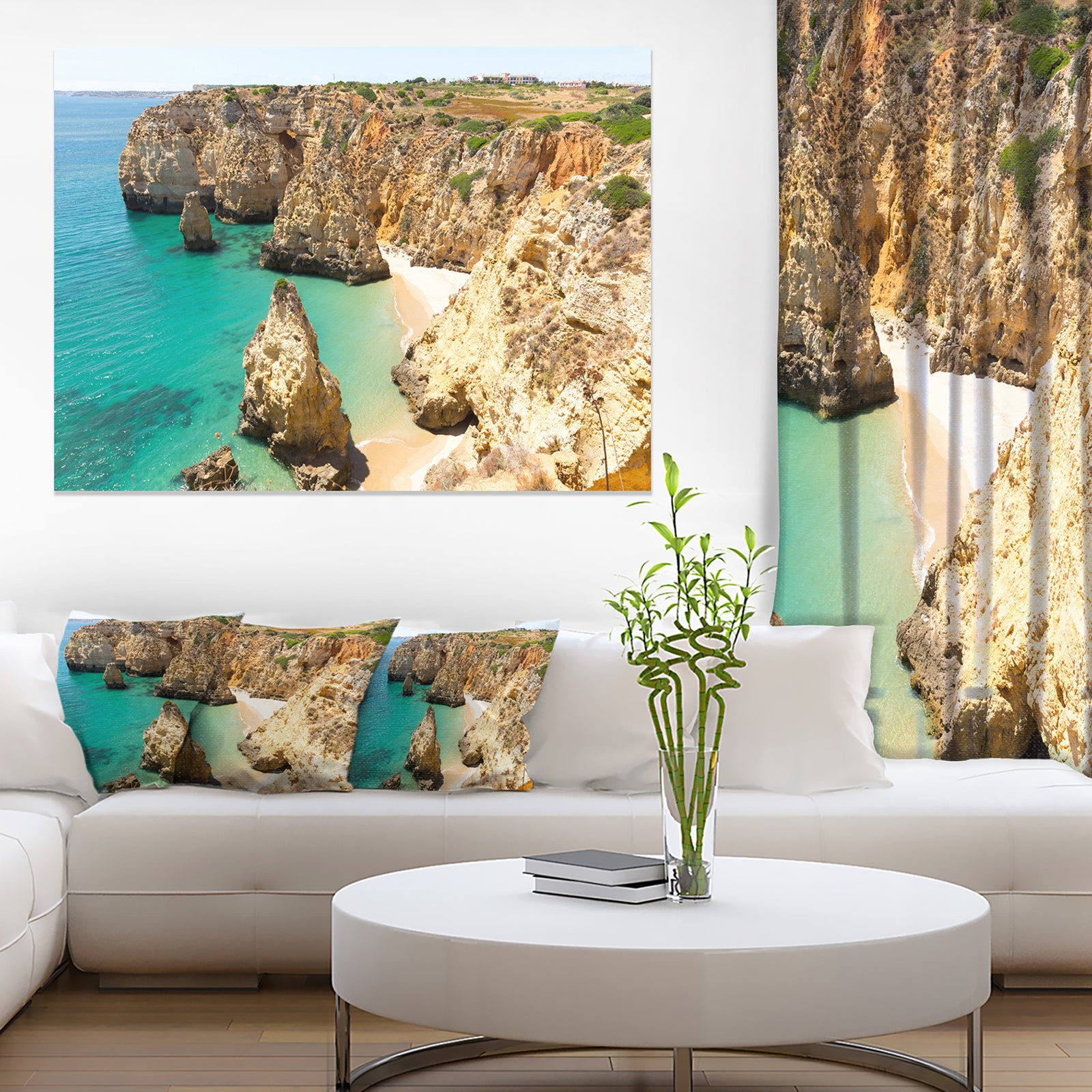 Rocky and Rough Portugal Bay - Extra Large Seashore Canvas Art