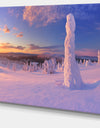 Frozen Trees on Mountain Panorama - Landscape Wall Art Canvas Print