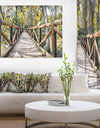 Wooden Bridge in Forest - Wooden Sea Bridge Canvas Wall Art