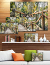 Wooden Bridge in Forest - Wooden Sea Bridge Canvas Wall Art