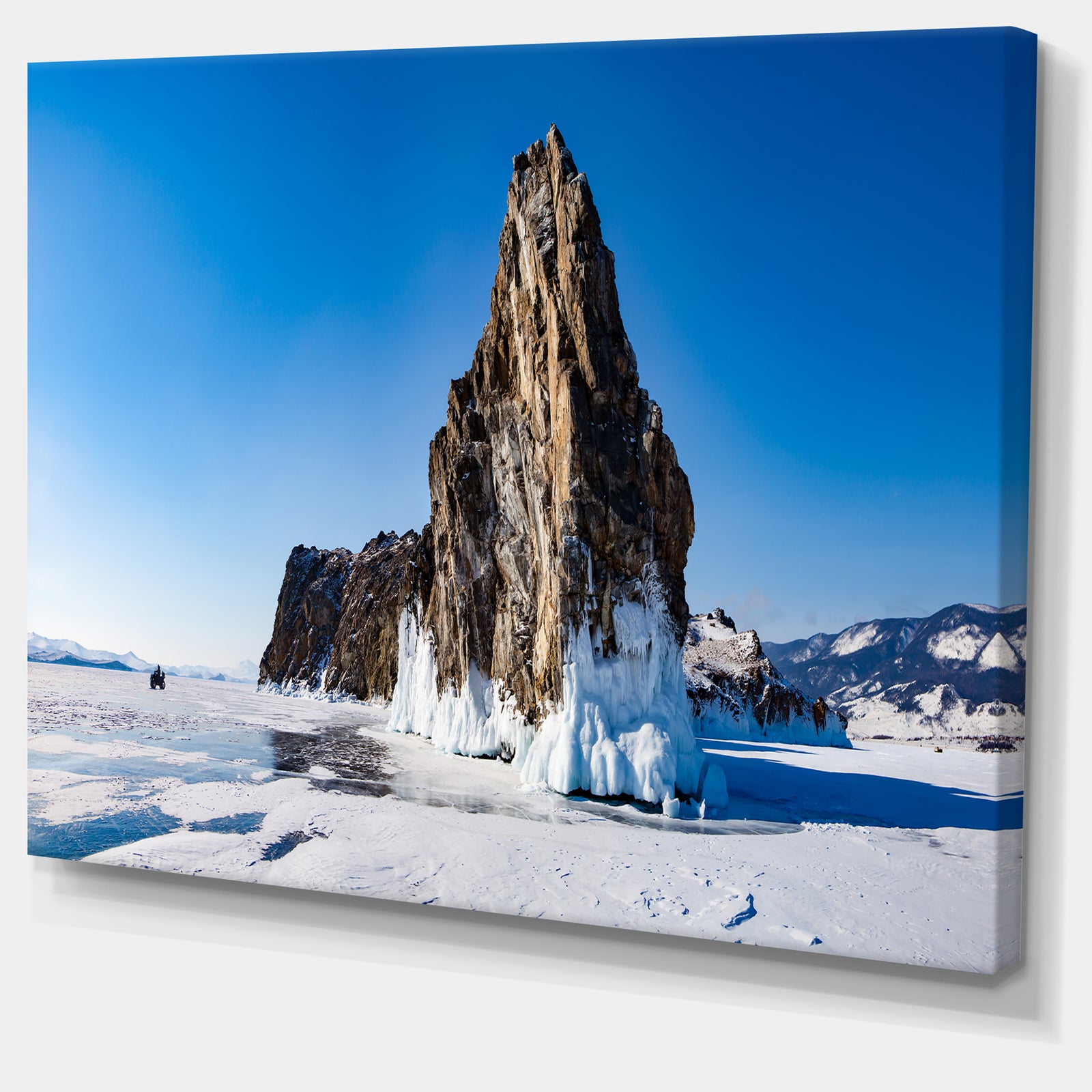 Winter Lake Baikal Panorama - Extra Large Seashore Canvas Art