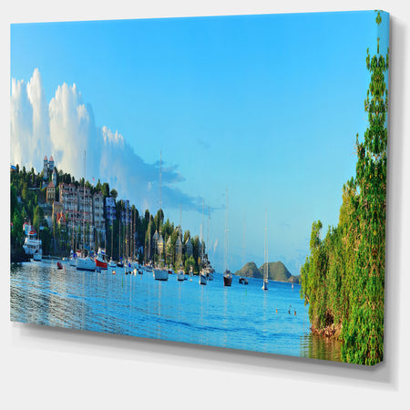 St John Bay Panoramic View - Extra Large Seashore Canvas Art