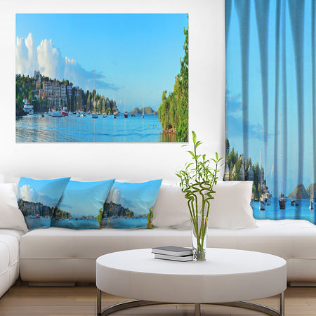 St John Bay Panoramic View - Extra Large Seashore Canvas Art