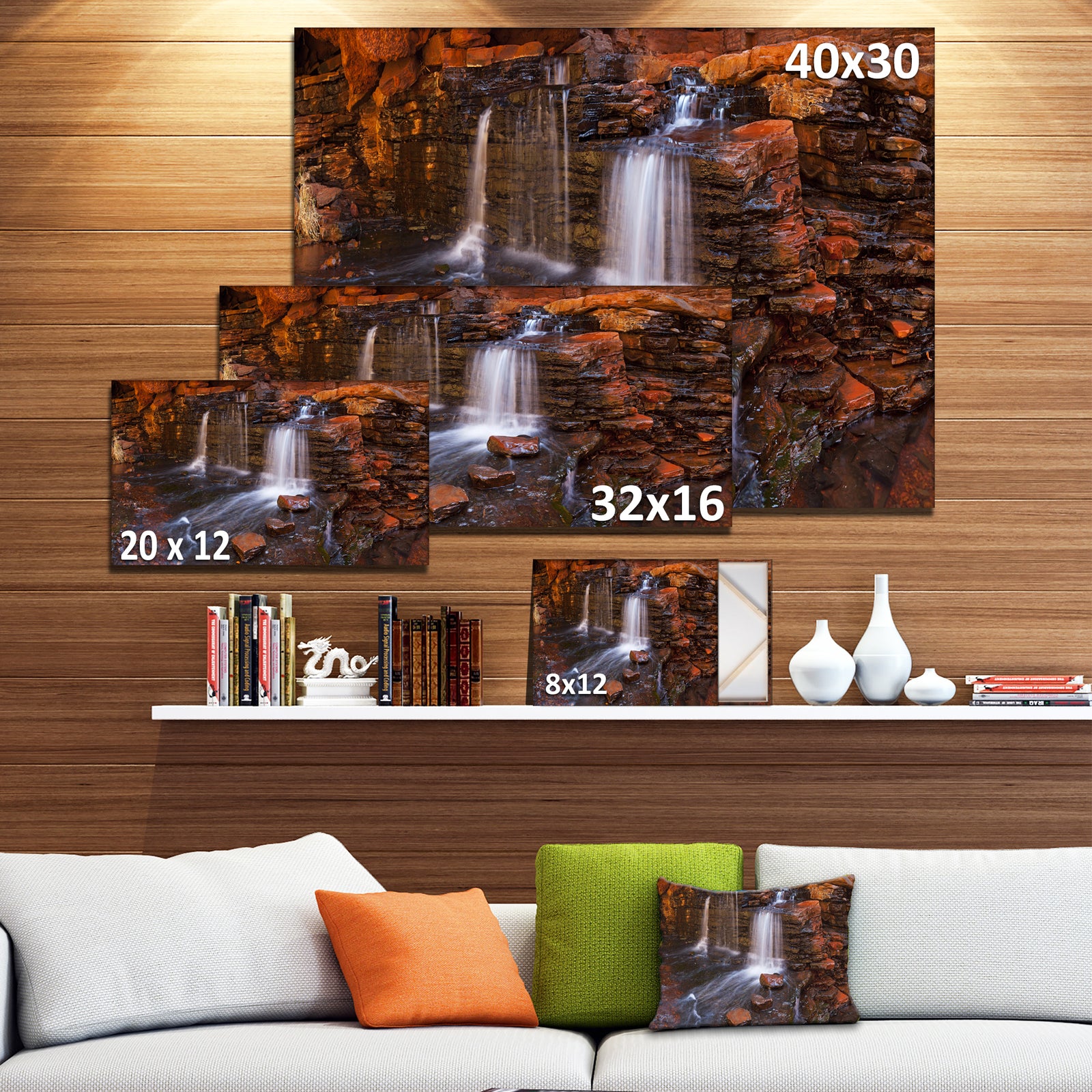 Waterfall in Hancock Gorge - Landscape Wall Art Canvas Print